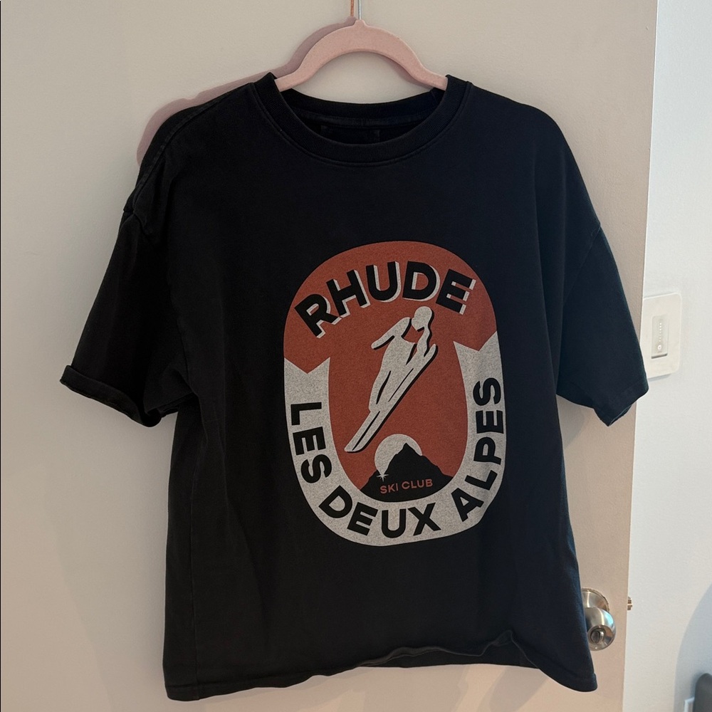 Rhude Black and Red Ski Club Tee